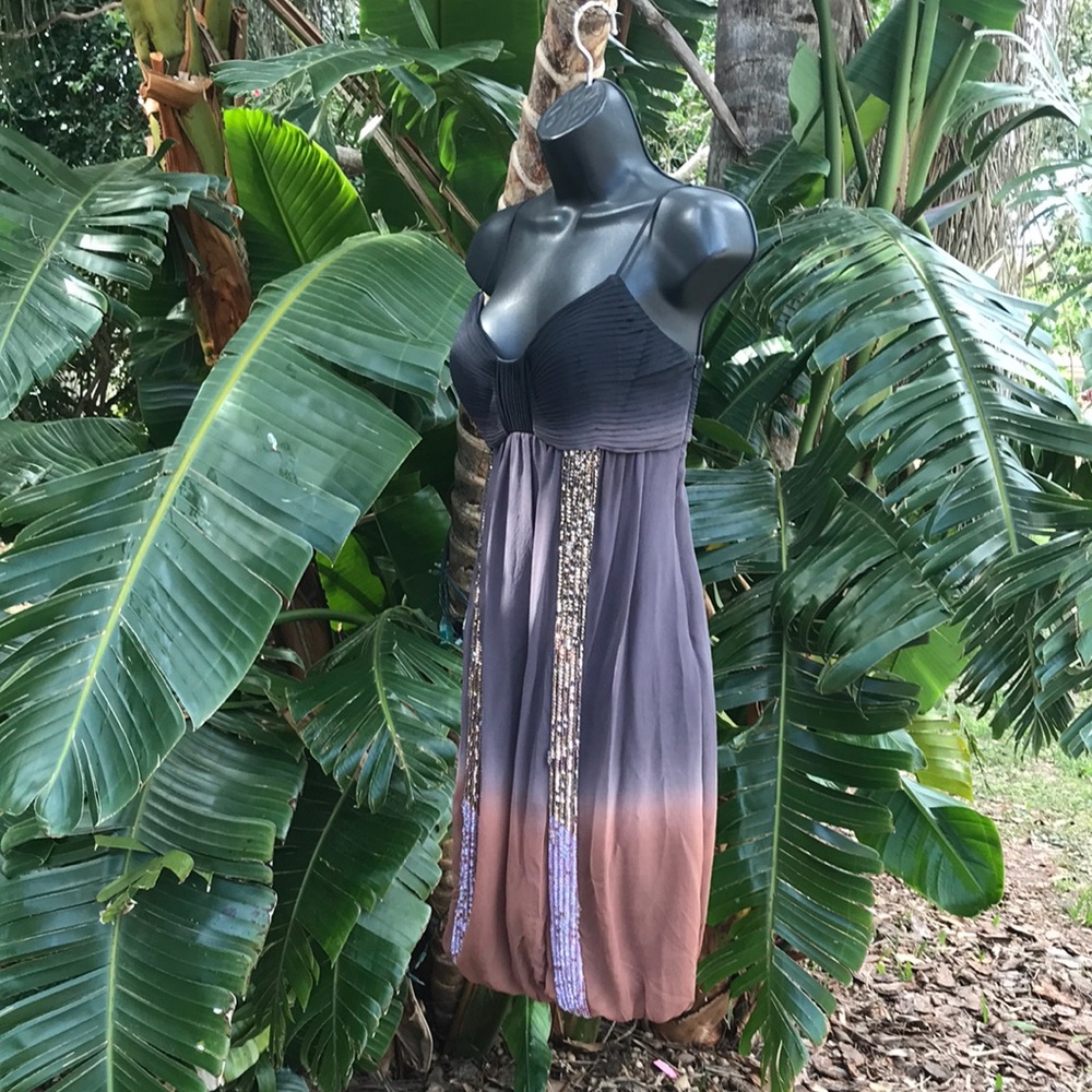 Vintage Sue Wong ombre silk bubble dress